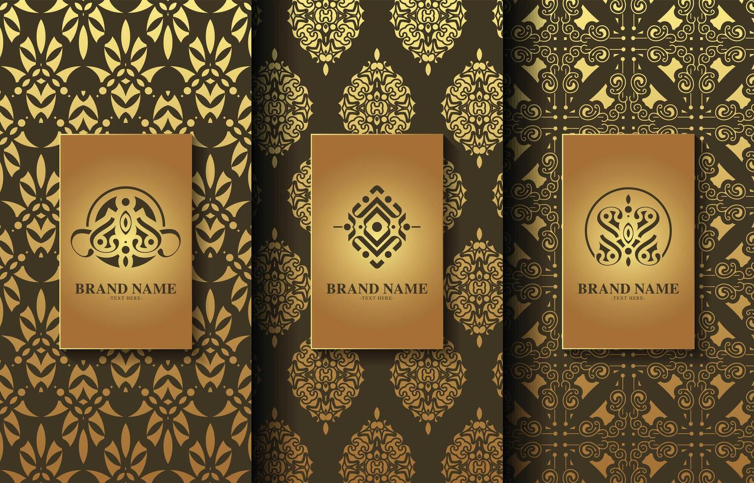 Set of luxury retro labels with calligraphic vector logo. Antique monogram collection.