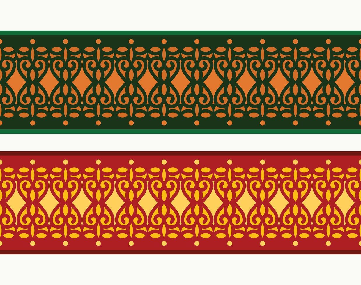 Henna banner border with colorful border vector