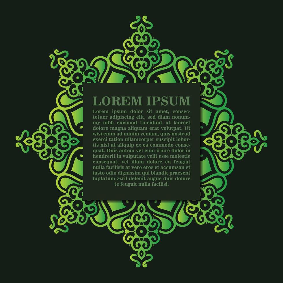 Green calligraphy ornament frame line design vector