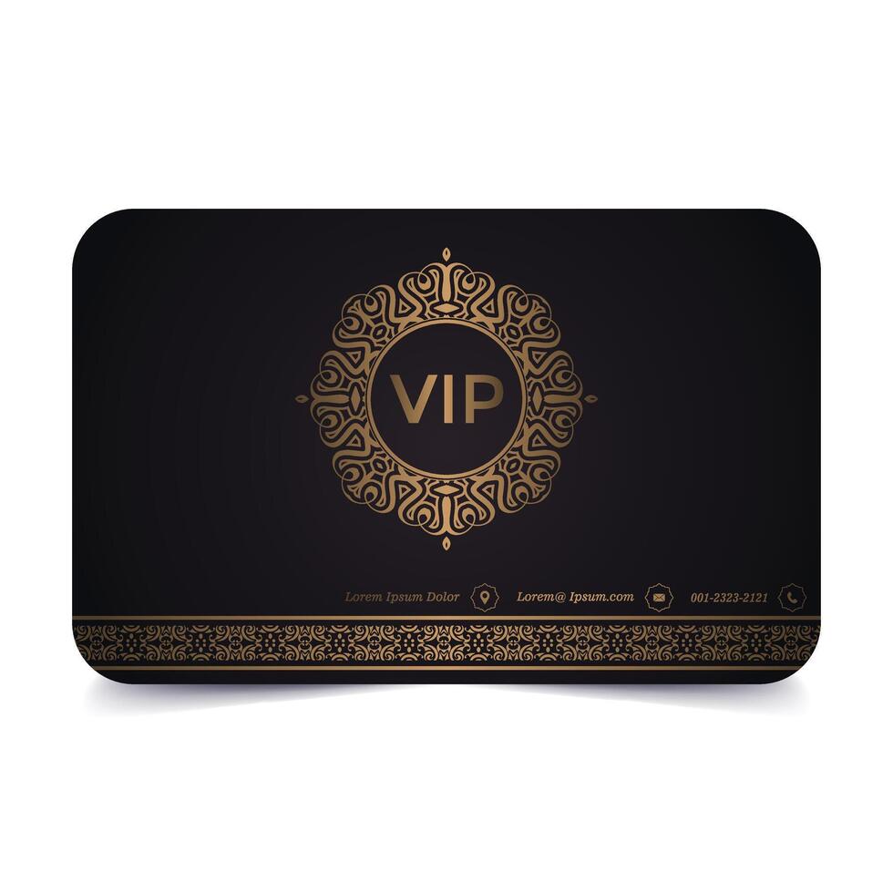 luxury dark vip card in ornament texture vector