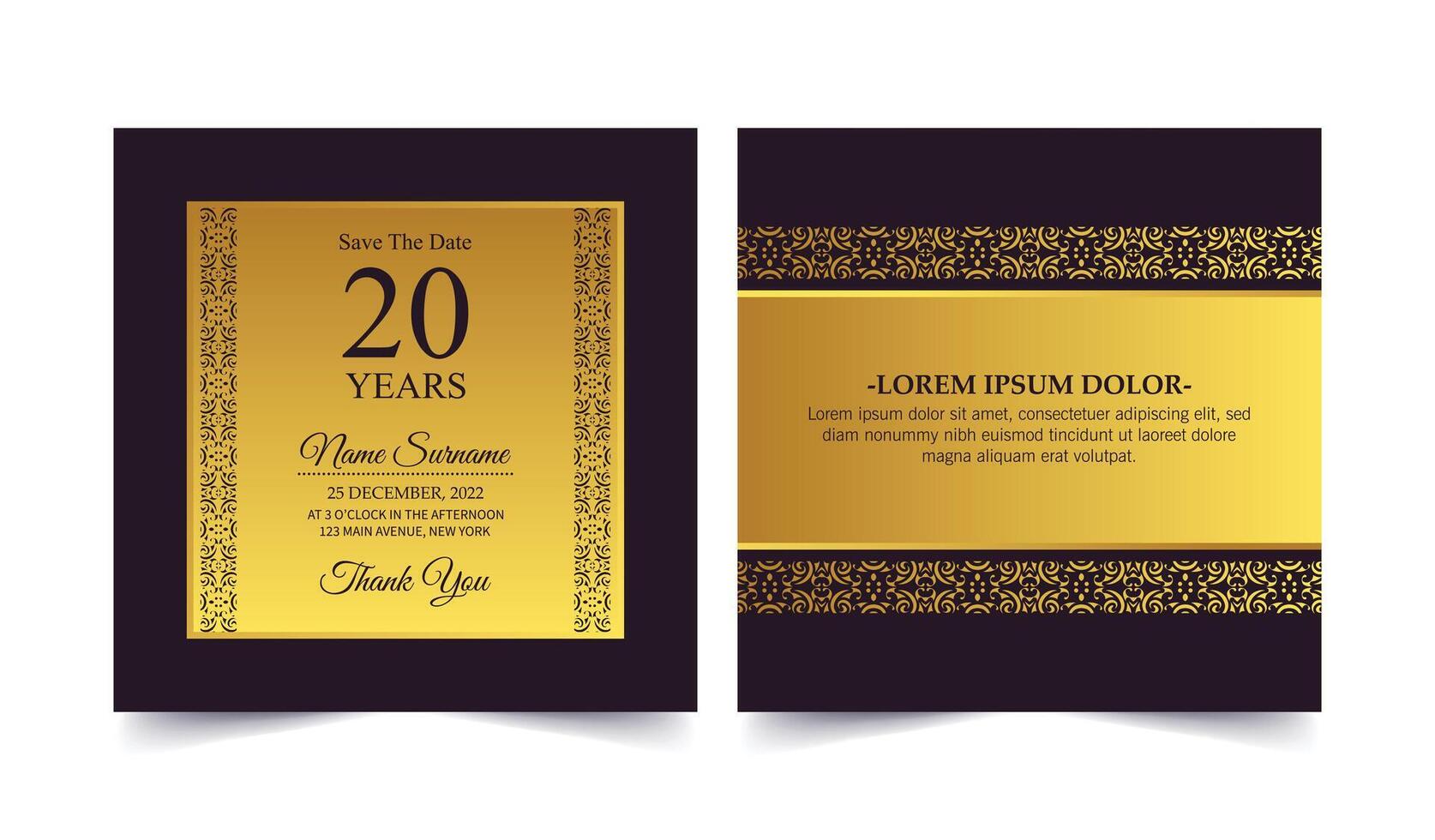 ornament pattern style elegant birthday invitation vector