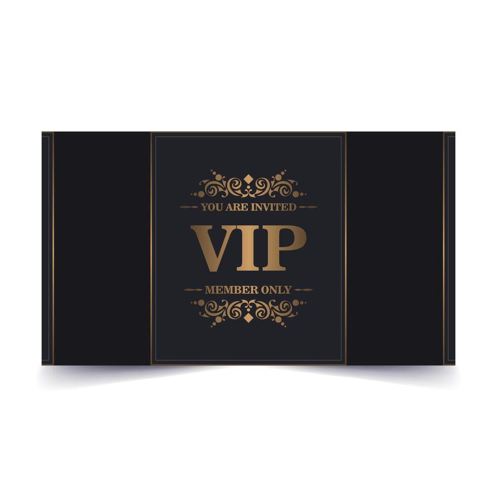 luxury dark vip card in ornament texture vector