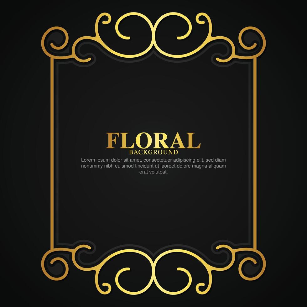 Luxury gold decorative floral frame background vector
