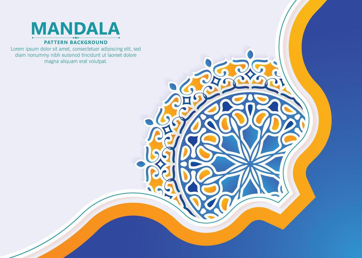 concepto de banner de patrón de mandala colorido vector