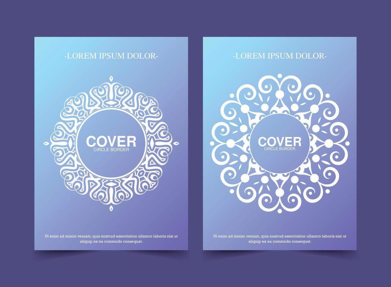 Gradient border pattern cover template vector