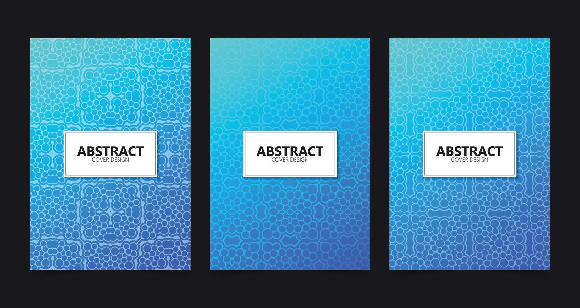 blue geometric pattern cover set vector