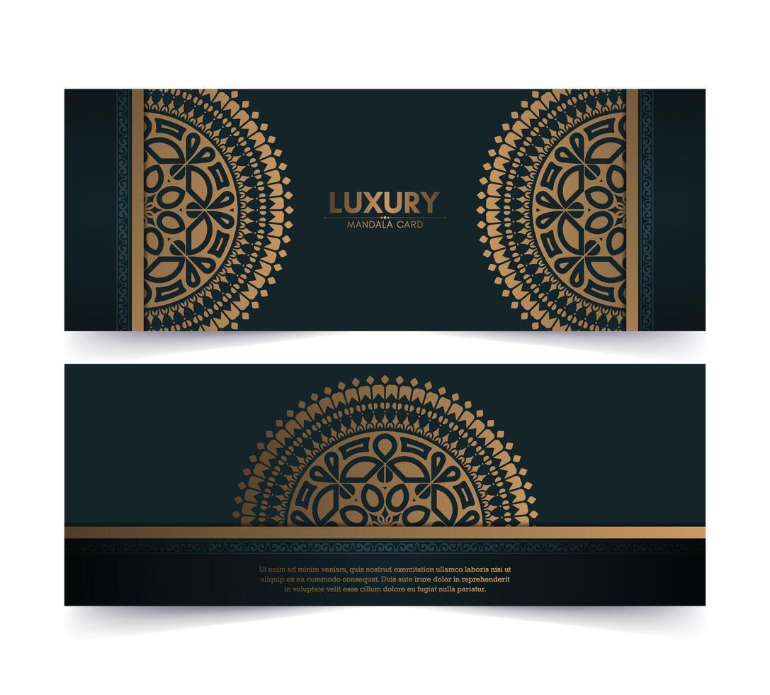 Luxury mandala decorative card in gold color vector