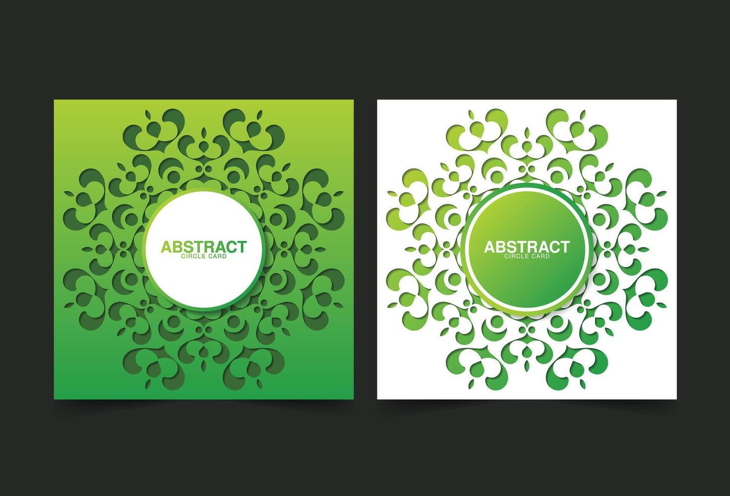 green ornament circle greeting card vector