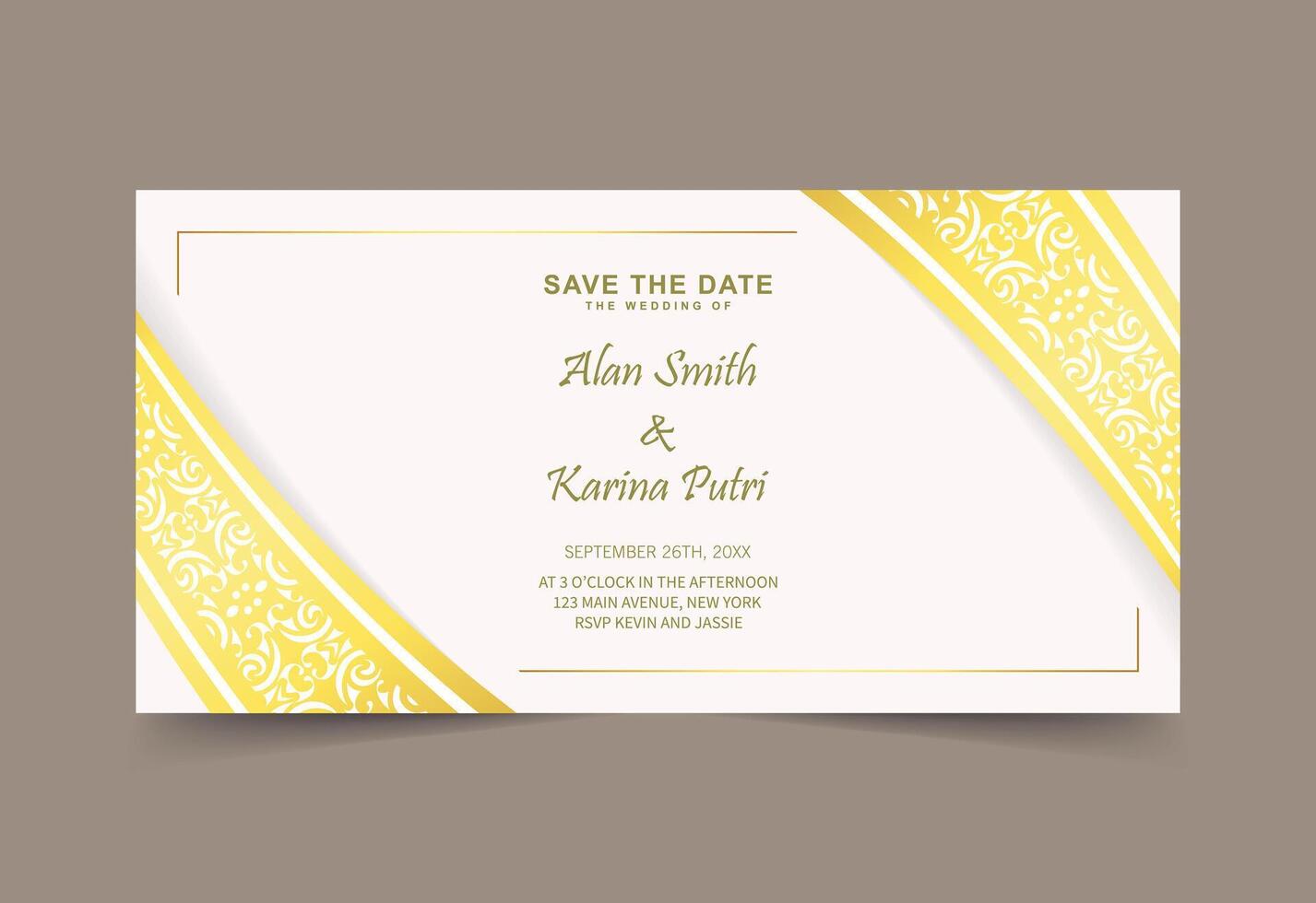 Luxury vintage golden vector invitation card template