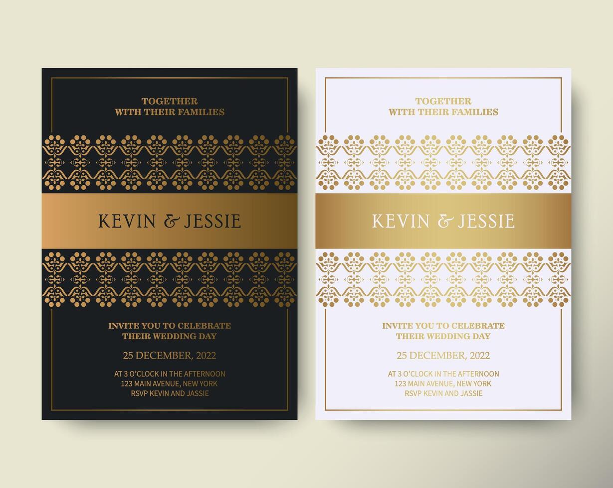 Luxury Invitation card vector design vintage style