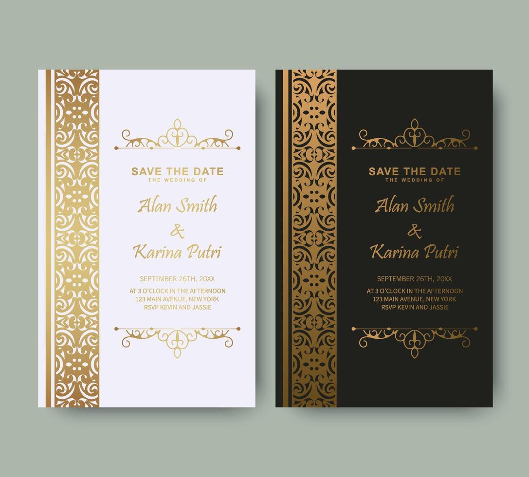 Luxury ornament pattern invitation card vector