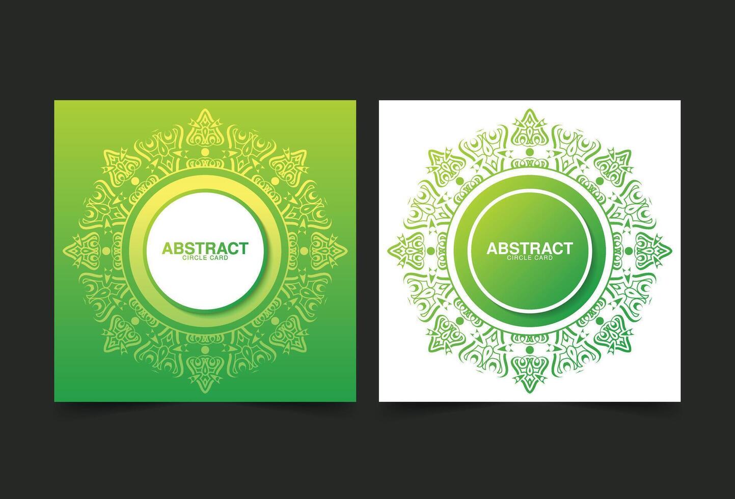 green ornament circle greeting card vector