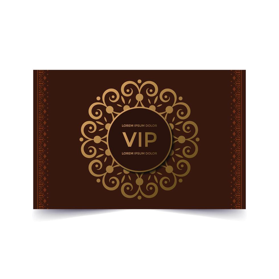 luxury dark vip card in ornament texture vector