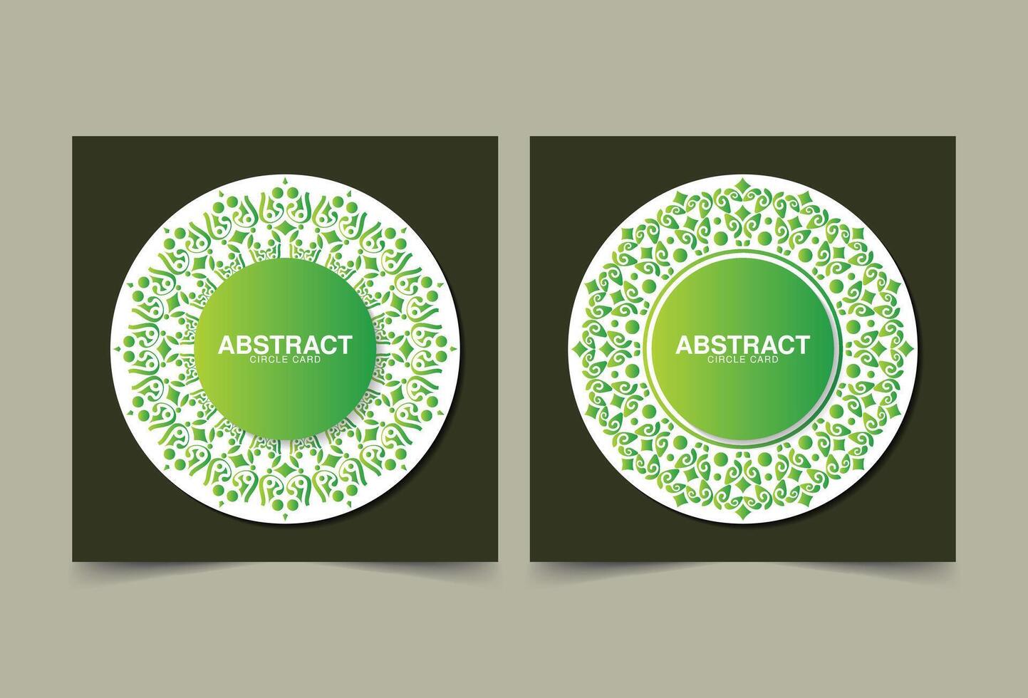 green ornament circle greeting card vector