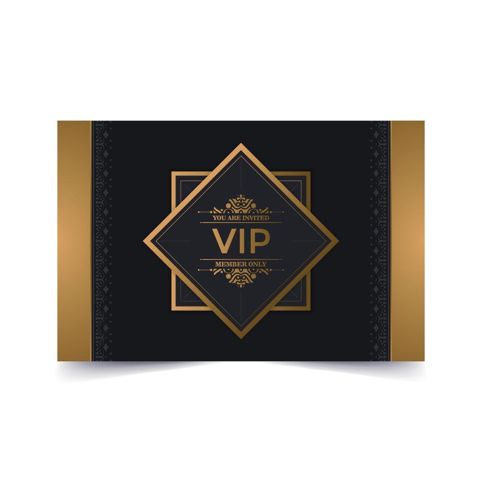 luxury dark vip card in ornament texture vector