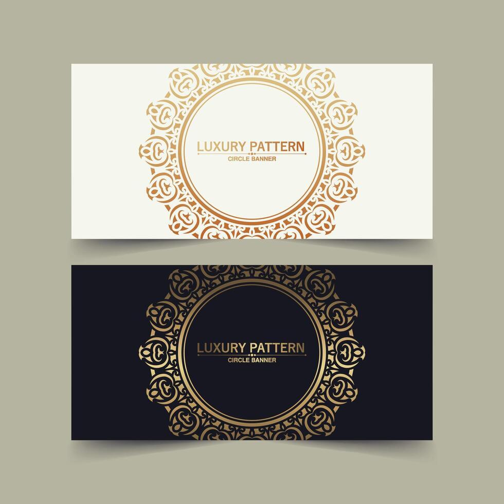 luxury ornament circle border design card vector