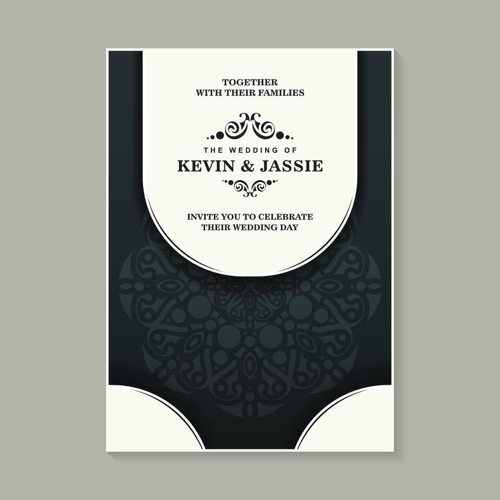 wedding invitation mandala design background vector