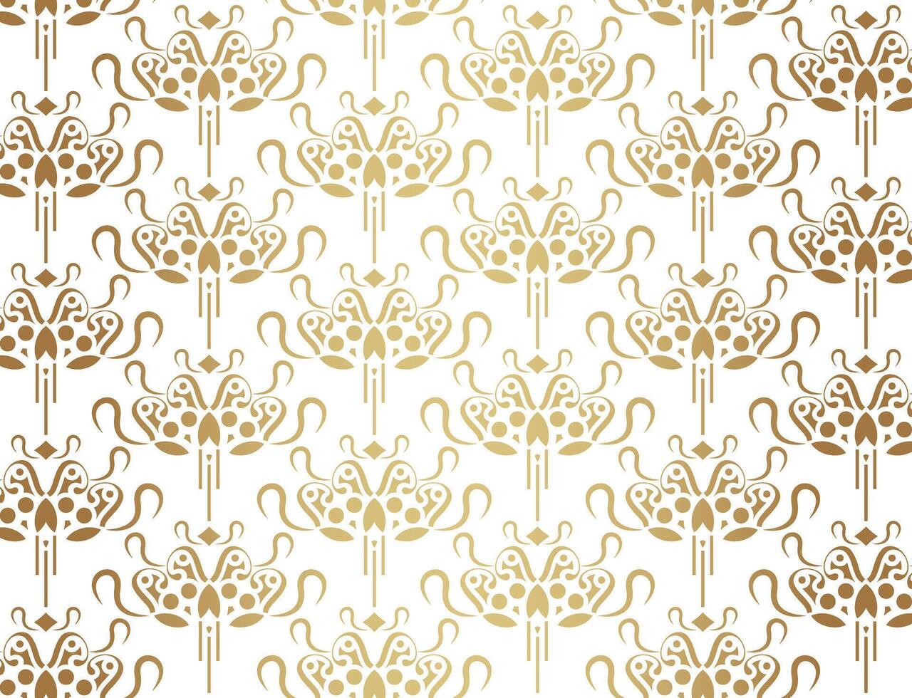 Gold Lines Ornament Geometric Seamless Pattern vector