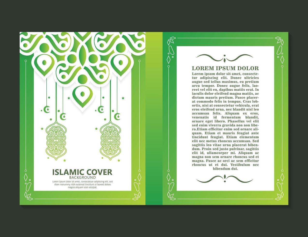 elegante cubierta de adorno islámico de ramadán verde vector