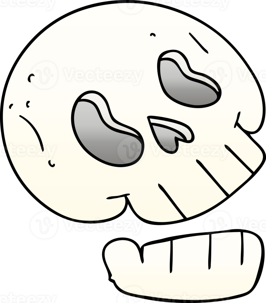 gradient shaded quirky cartoon skull png