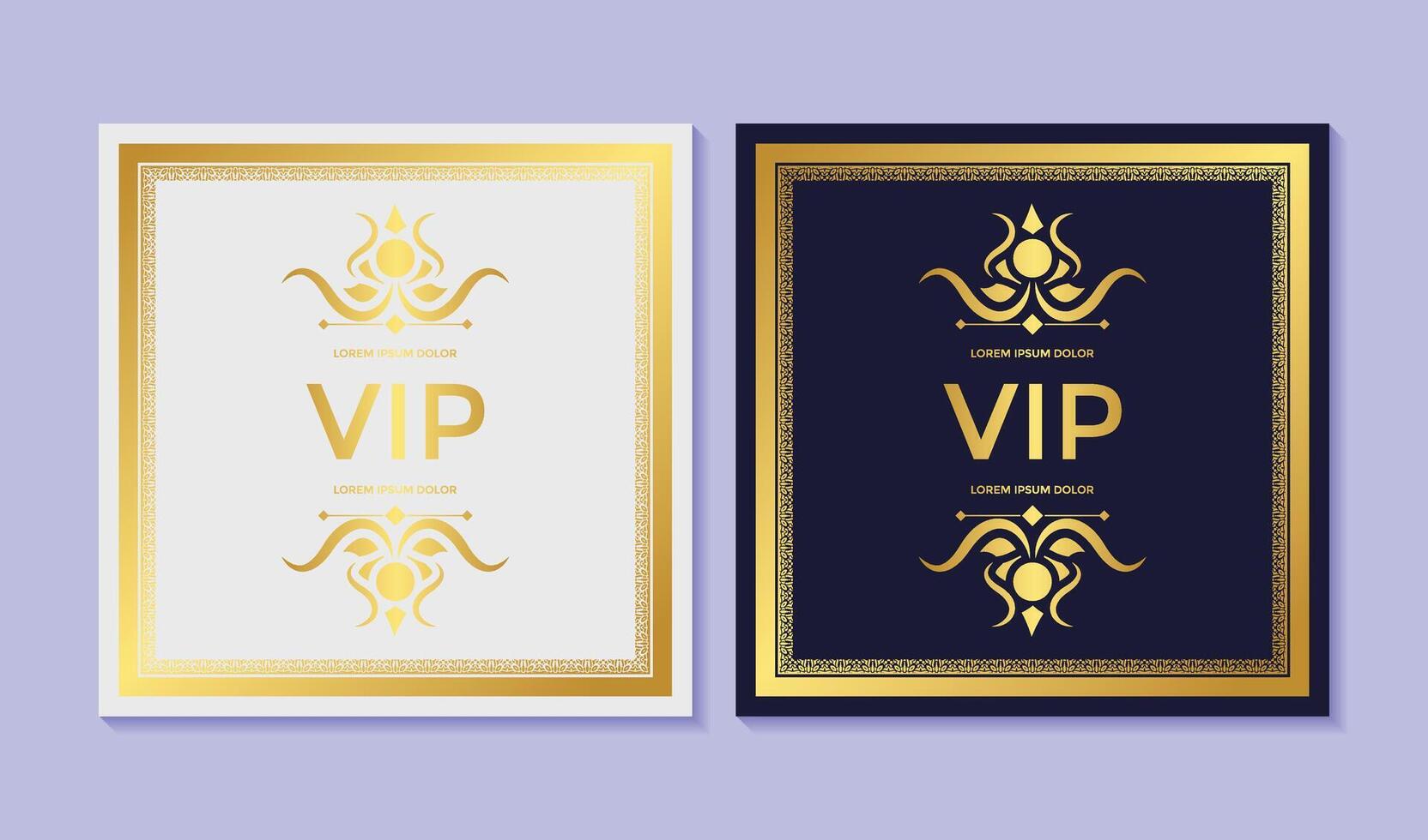 luxury dark vip card in ornament texture vector