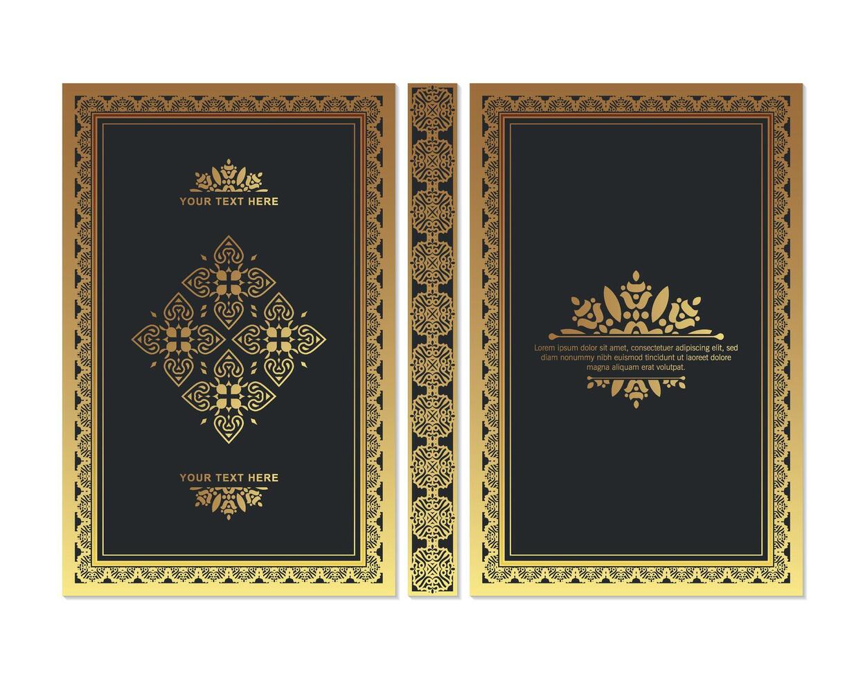 Luxury ornamental book cover design vector