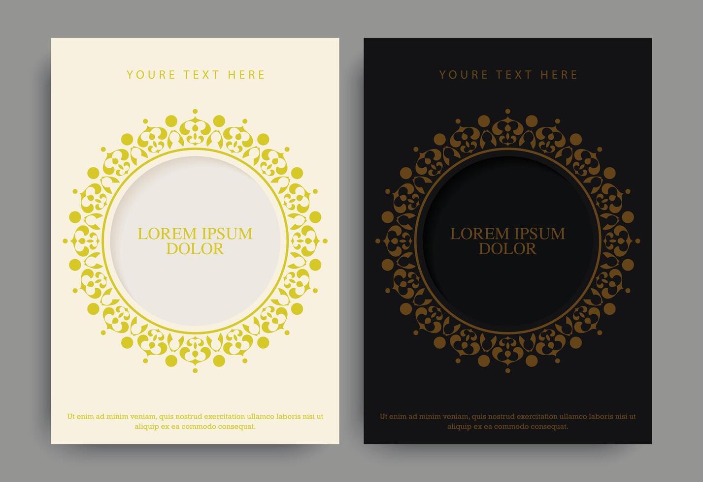 Luxury gold border pattern cover template vector
