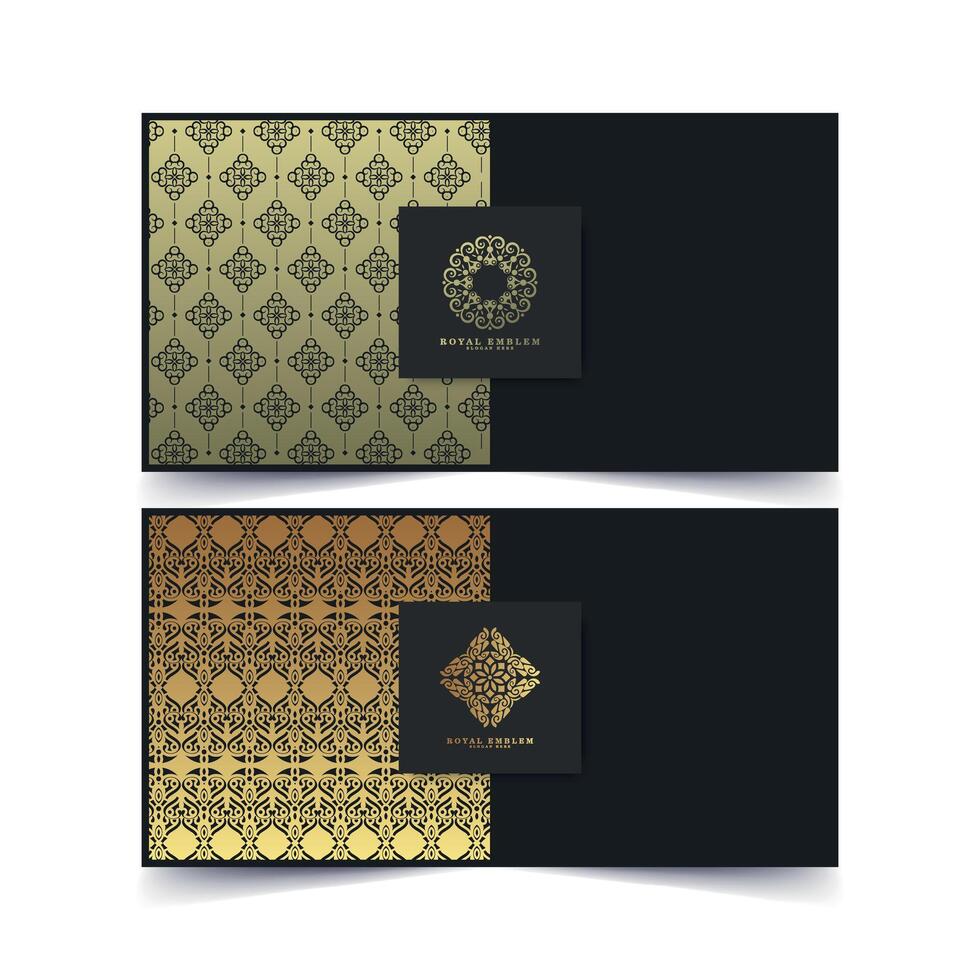 elegant gold pattern card design vector