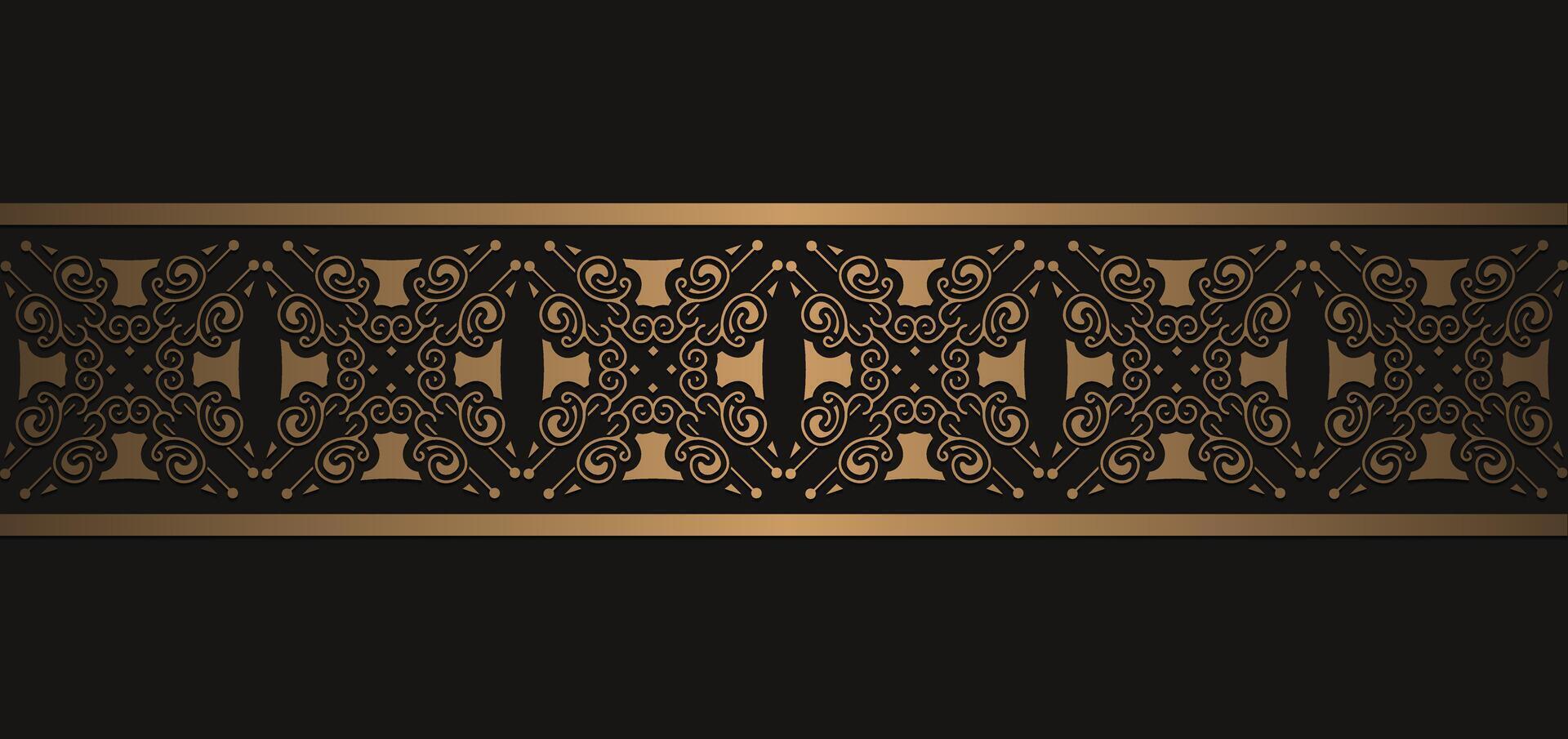 Elegant golden ornamental border template vector