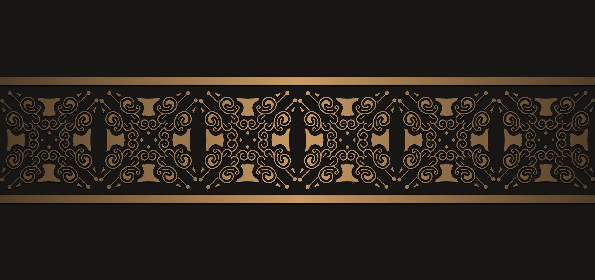 elegante plantilla de borde ornamental dorado vector