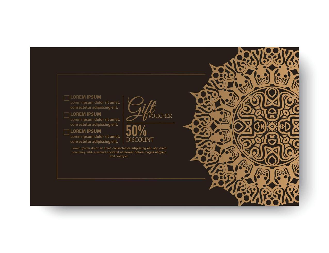 Menu restaurant luxury gift voucher design template vector