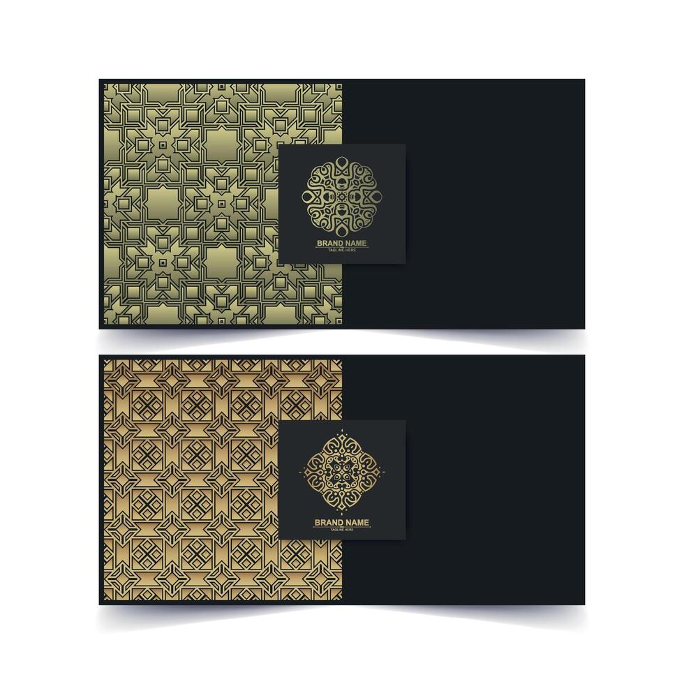 elegant gold pattern card design vector