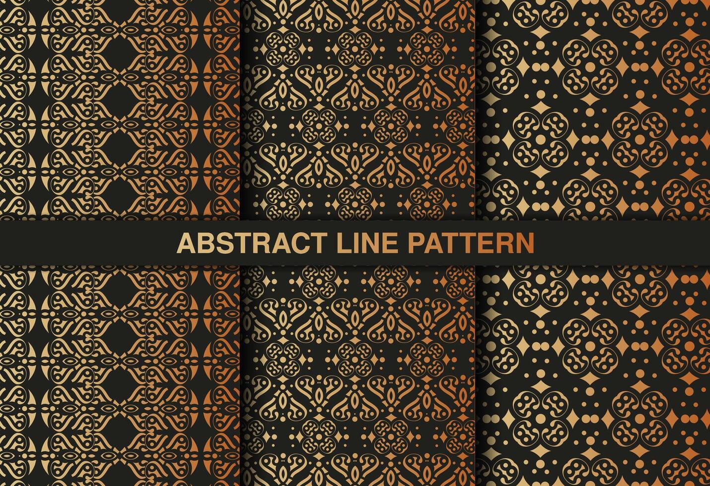 Collection gold and black seamless pattern background vector