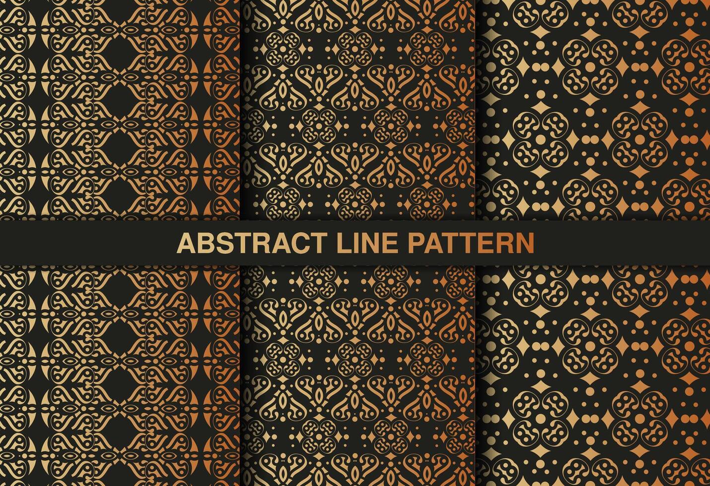 Collection gold and black seamless pattern background vector