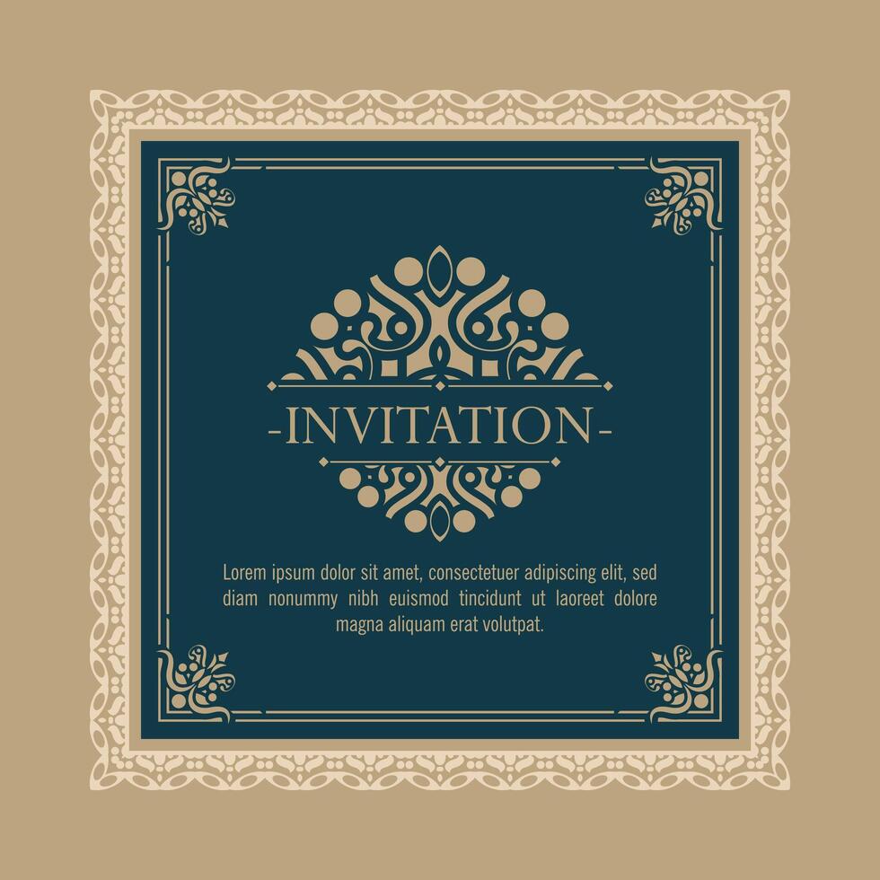 Invitation card vector design vintage style