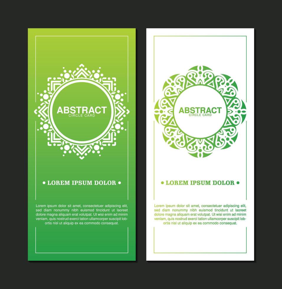 green ornament circle greeting card vector