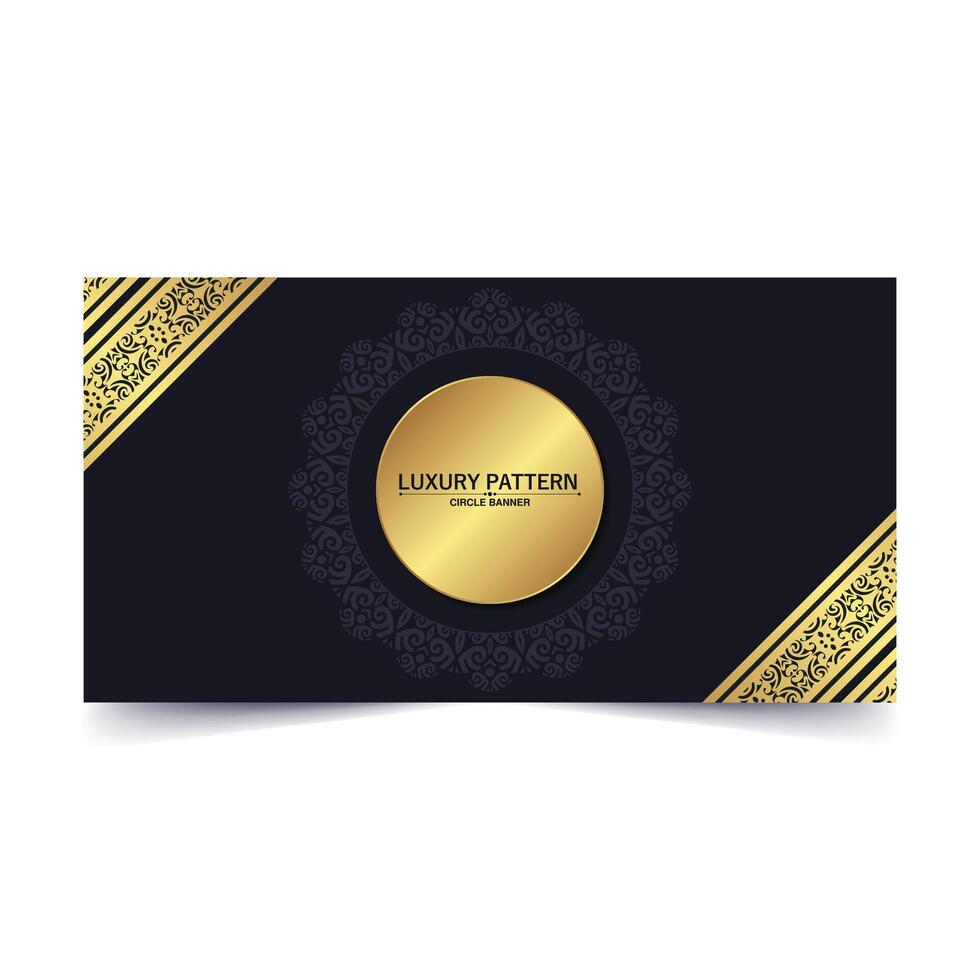 luxury ornament circle border design card vector