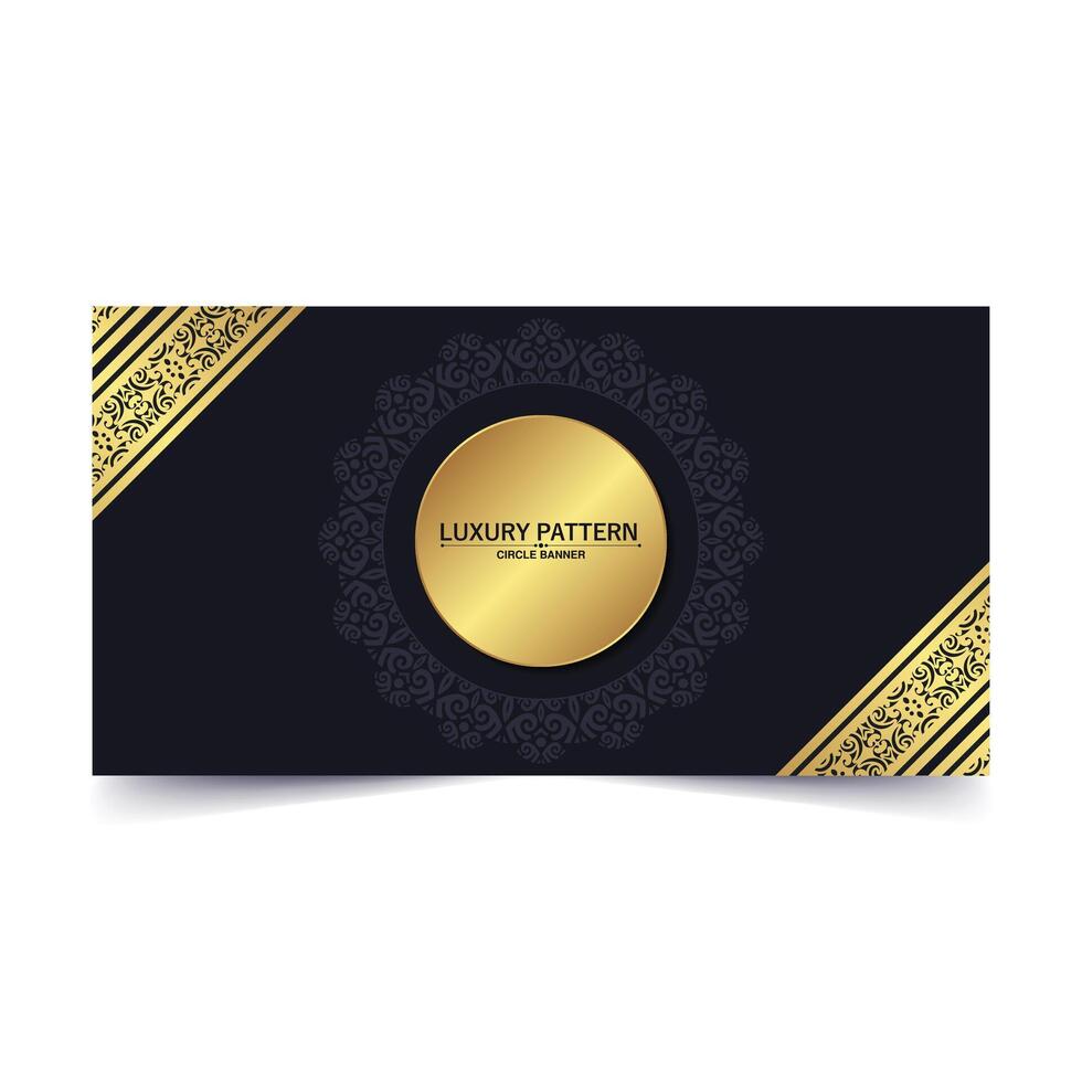 luxury ornament circle border design card vector