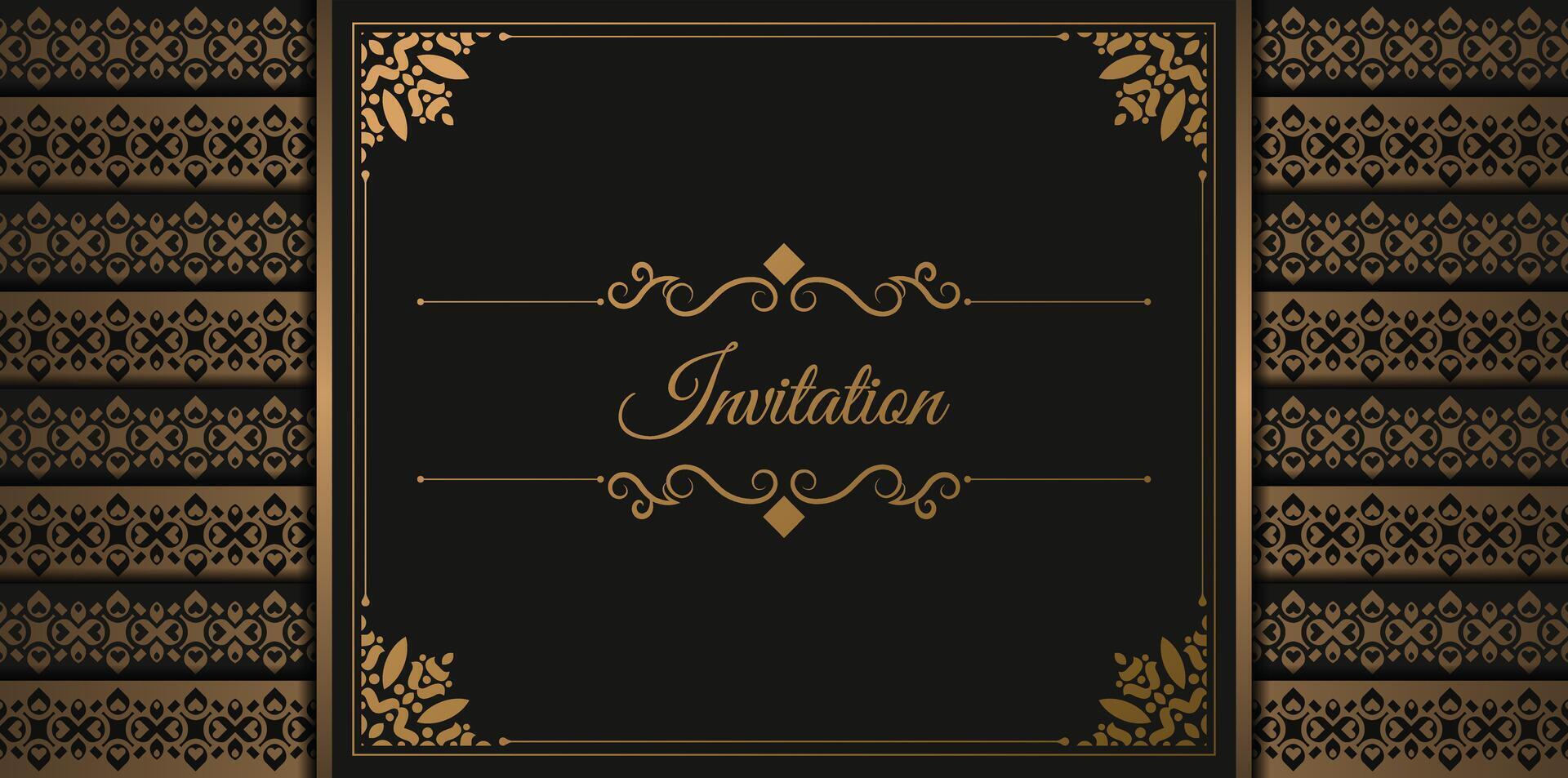 patrón ornamental de estilo de fondo de invitación de lujo vector