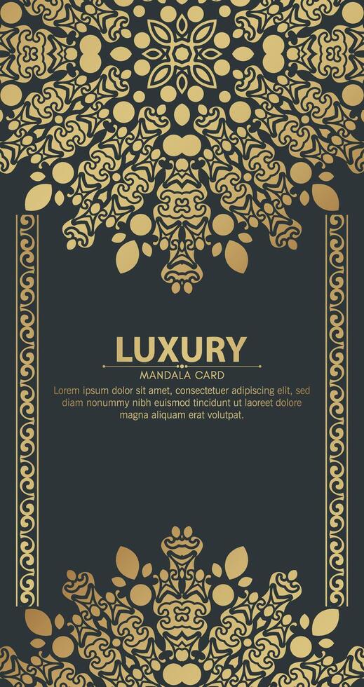 Luxury mandala decorative card in gold color vector