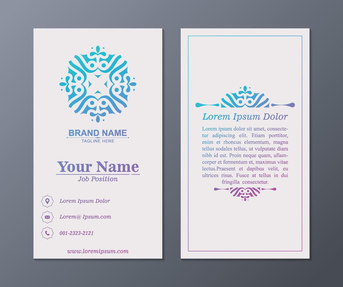 Modern Ornament Mandala Business Card vector