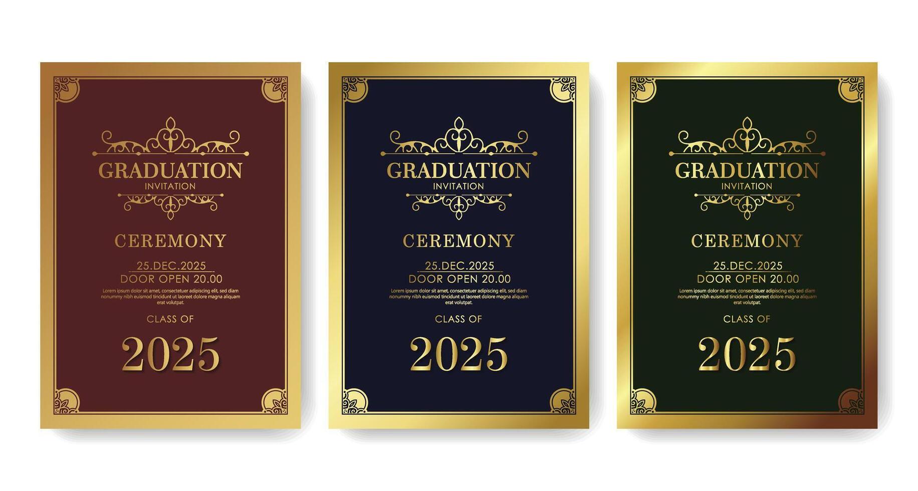 Elegant dark graduation invitation template vector