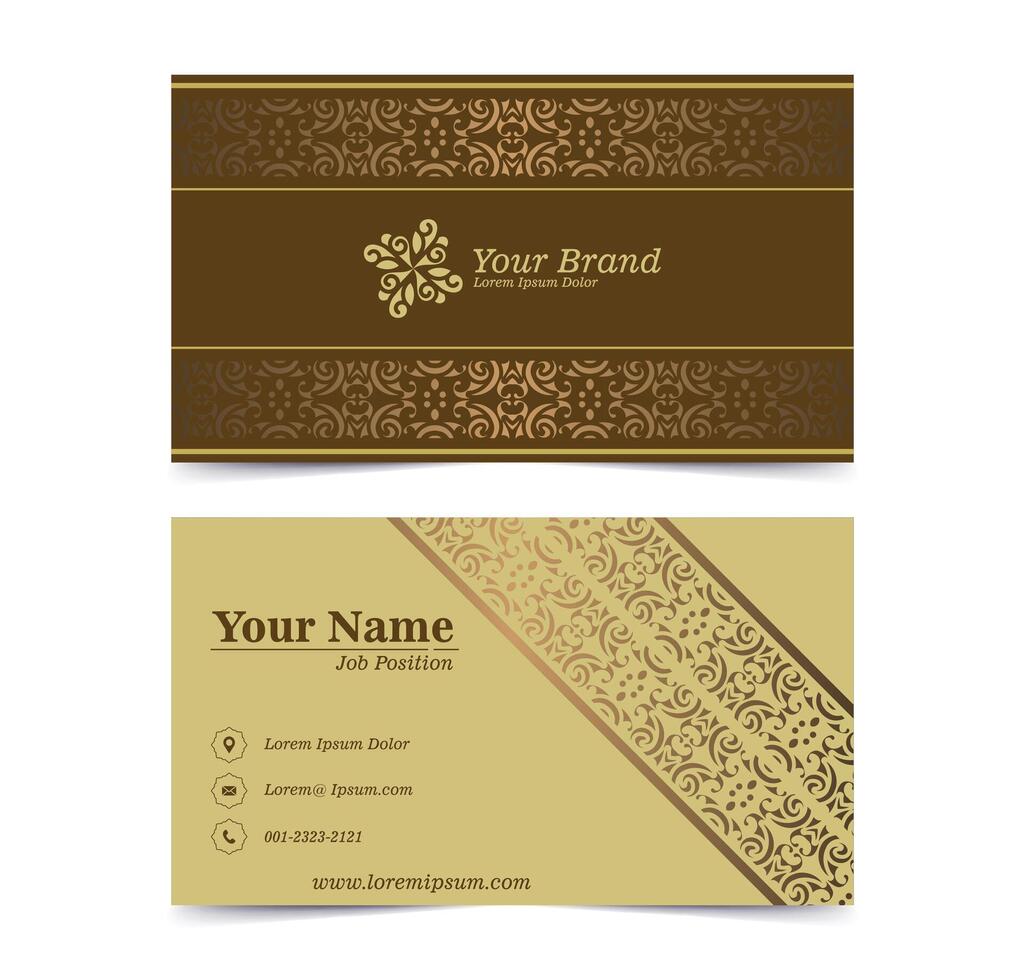 Luxury ornamental business cards template vector