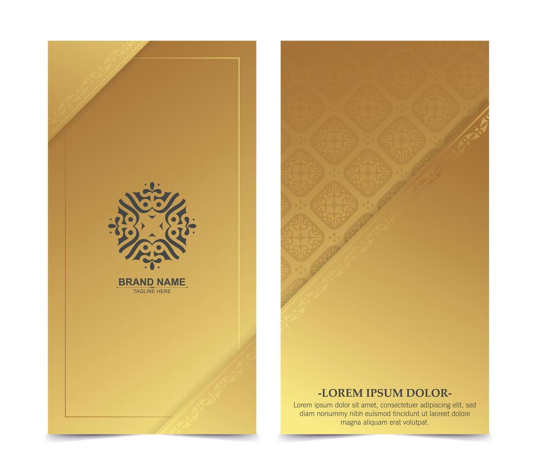 elegant gold pattern card design vector