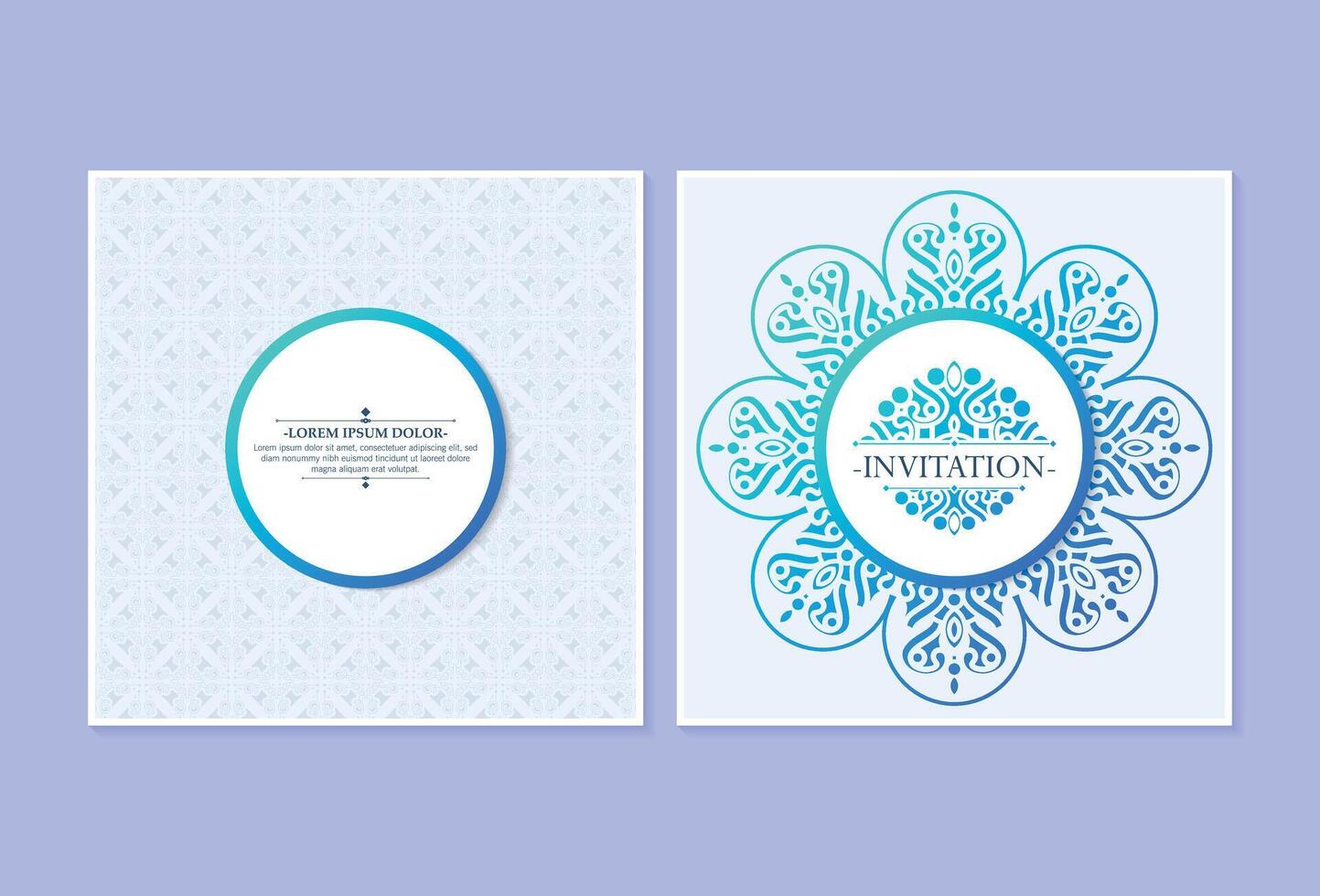 Blue invitation background style ornamental pattern vector