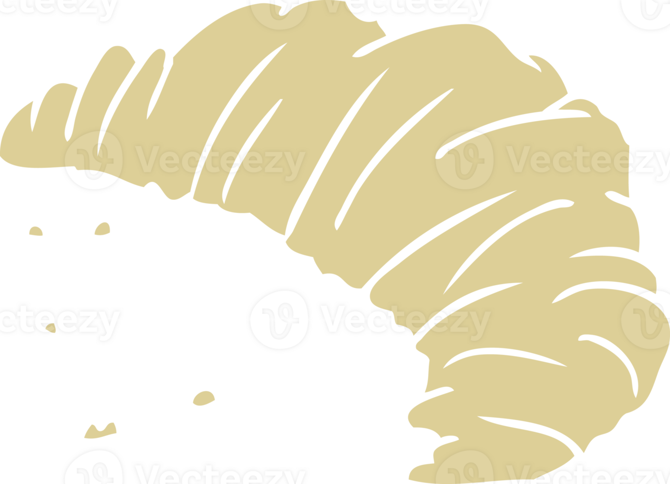 flat color style cartoon croissant png