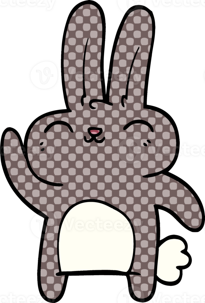 cartoon doodle happy rabbit png