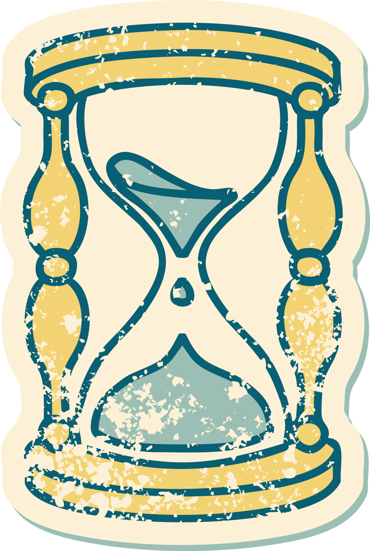 iconic-distressed-sticker-tattoo-style-image-of-an-hour-glass-40546443-png