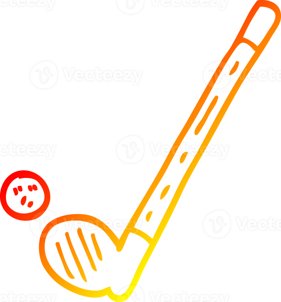 warm gradient line drawing of a cartoon golf club and ball png