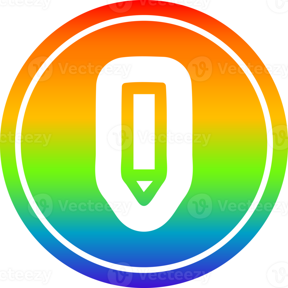 simples lápis circular ícone com arco Iris gradiente terminar png